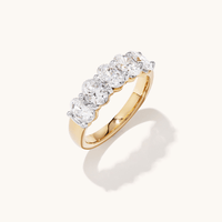 Oval 5 Stone Ring with 2.00tw Laboratory-Grown Diamonds in 9kt Yellow Gold Rings Bevilles 