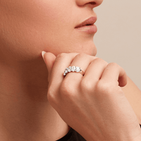 Oval 5 Stone Ring with 2.00tw Laboratory-Grown Diamonds in 9kt Yellow Gold Rings Bevilles 