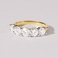 5 Stone Ring with 2.00tw of Laboratory-Grown Diamonds in 9kt Yellow Gold Rings Bevilles 