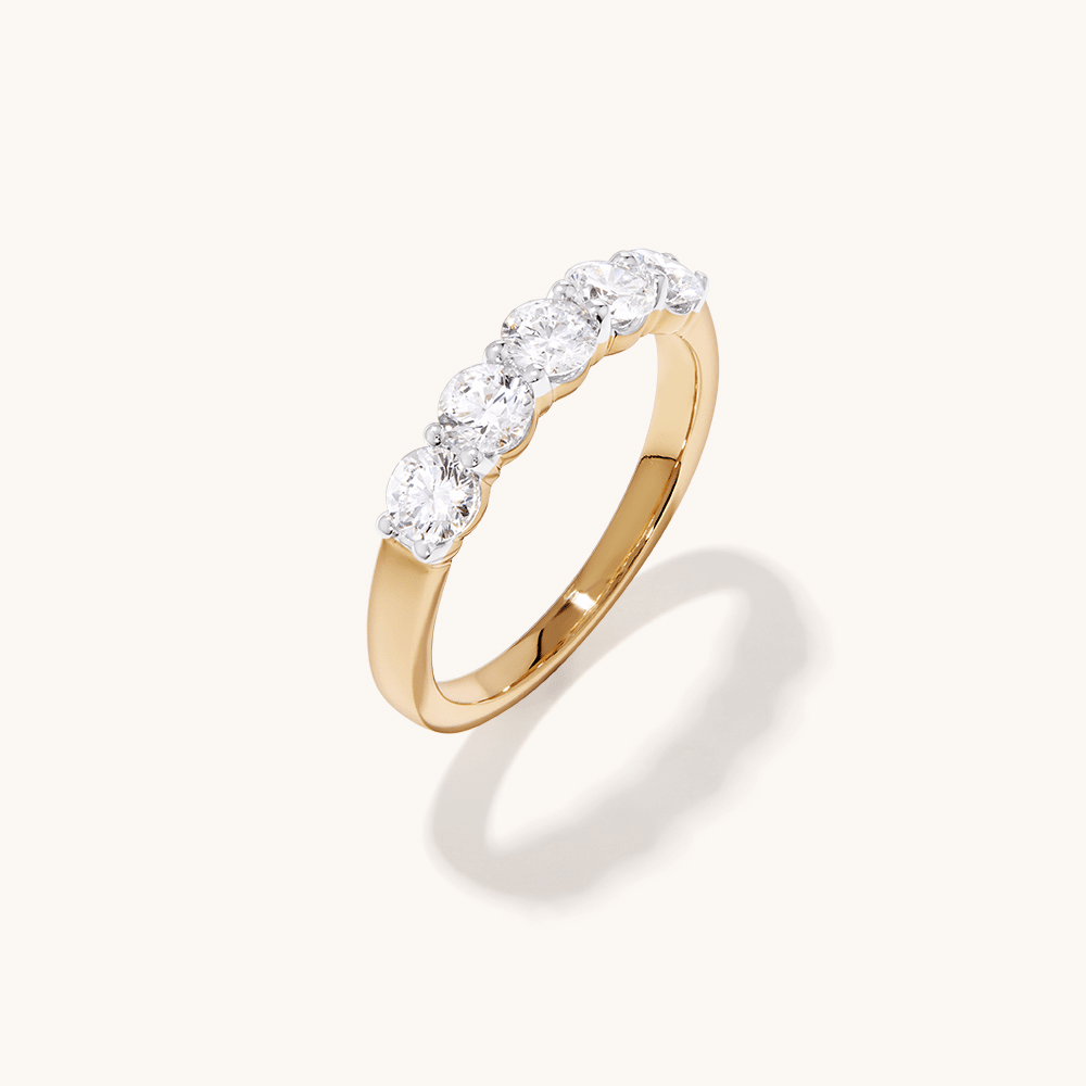 5 Stone Ring with 1.00tw of Laboratory-Grown Diamonds in 9kt Yellow Gold Rings Bevilles 