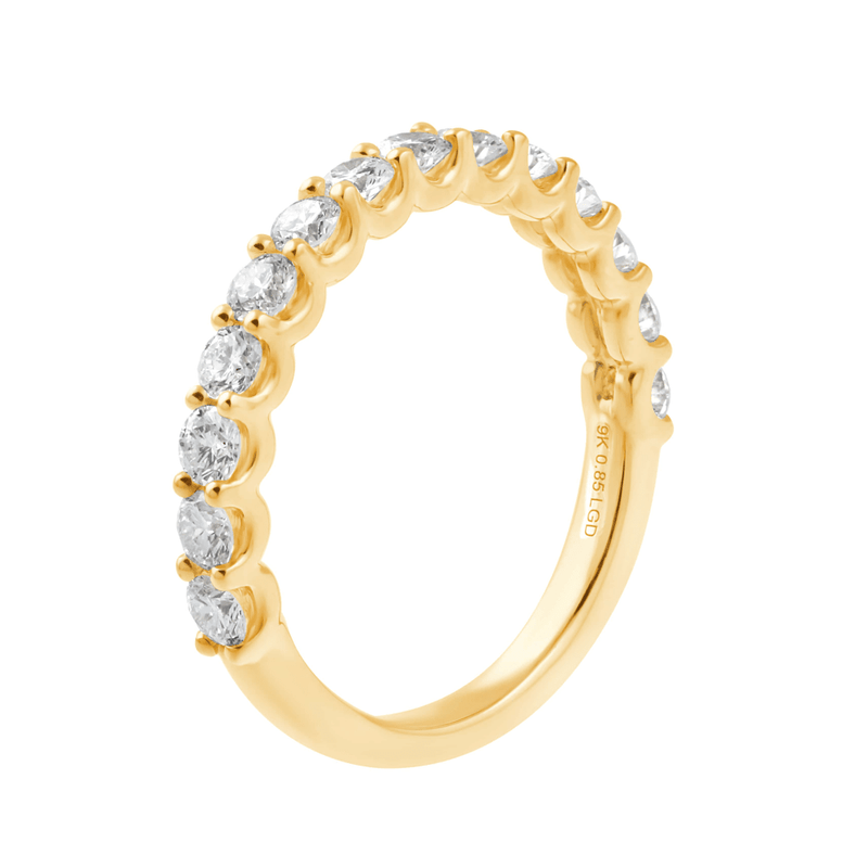 Anniversary Ring with 0.85ct of Laboratory Grown Diamonds in 9ct Yellow Gold Bevilles Jewellers 