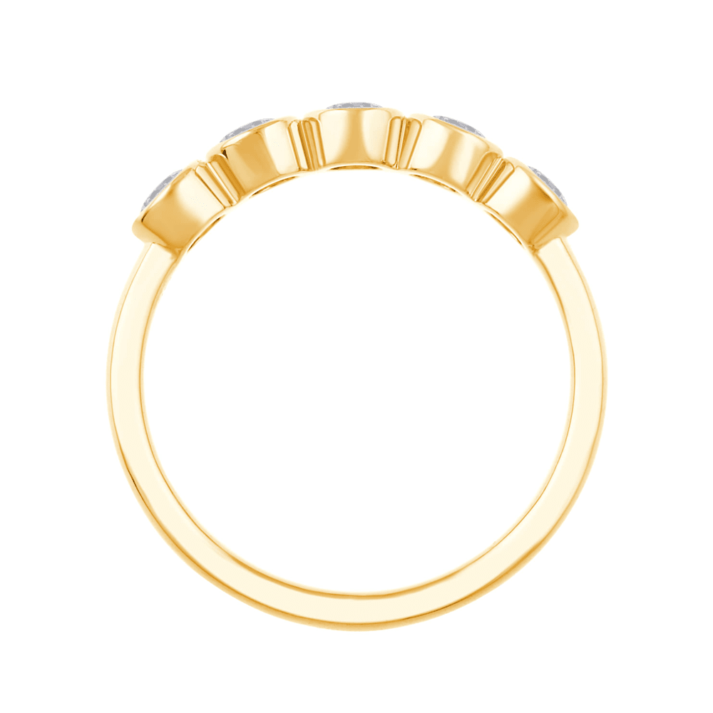 5 Stone Ring with 0.70ct of Diamonds in 9ct Yellow Gold Bevilles Jewellers 