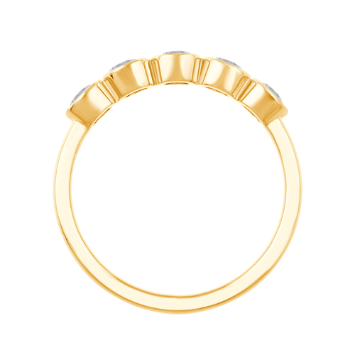 5 Stone Ring with 0.70ct of Diamonds in 9ct Yellow Gold Bevilles Jewellers 