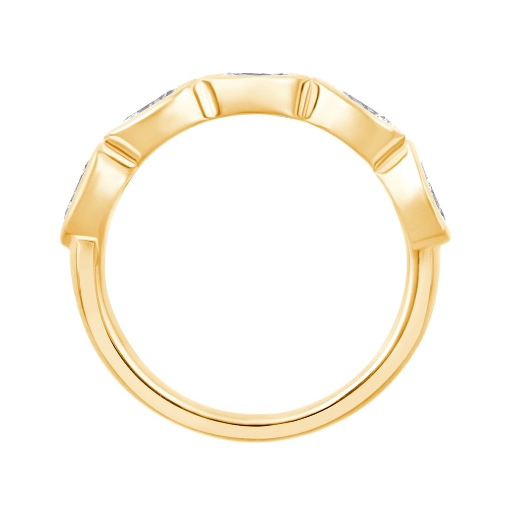 5 Pear Stone Ring with 3/4ct of Laboratory Grown Diamonds in 9kt Yellow Gold Rings Bevilles 