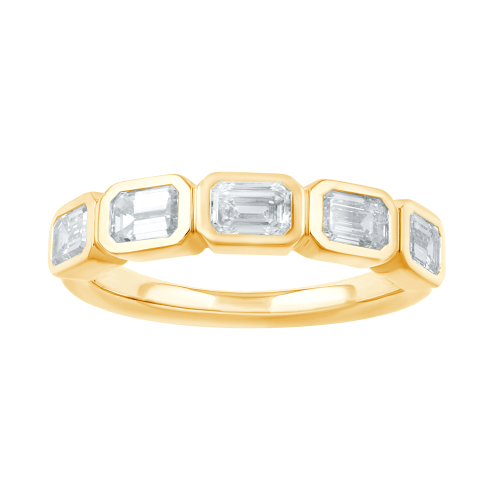 5 Stone Ring with 1.25ct of Laboratory Grown Diamonds in 9kt Yellow Gold Rings Bevilles 