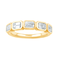 5 Stone Ring with 1.25ct of Laboratory Grown Diamonds in 9kt Yellow Gold Rings Bevilles 