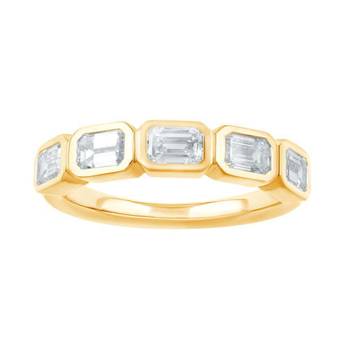 5 Stone Ring with 1.25ct of Laboratory Grown Diamonds in 9kt Yellow Gold Rings Bevilles 