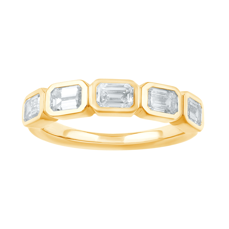5 Stone Ring with 1.25ct of Laboratory Grown Diamonds in 9kt Yellow Gold Rings Bevilles 