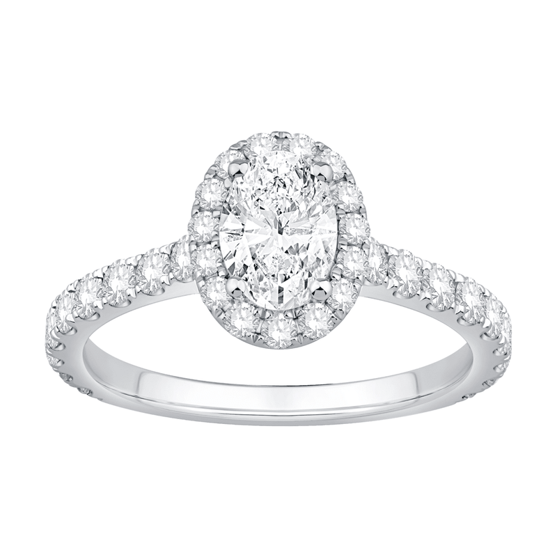 Oval Ring with 1.50ct of Laboratory Grown Diamonds in 9ct White Gold Bevilles Jewellers 