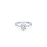 Oval Cut Halo Ring with 1.10tw of Laboratory-Grown Diamonds in 9kt White Gold Rings Bevilles 