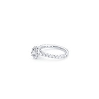 Oval Cut Halo Ring with 1.10tw of Laboratory-Grown Diamonds in 9kt White Gold Rings Bevilles 