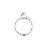 Oval Cut Halo Ring with 1.10tw of Laboratory-Grown Diamonds in 9kt White Gold Rings Bevilles 