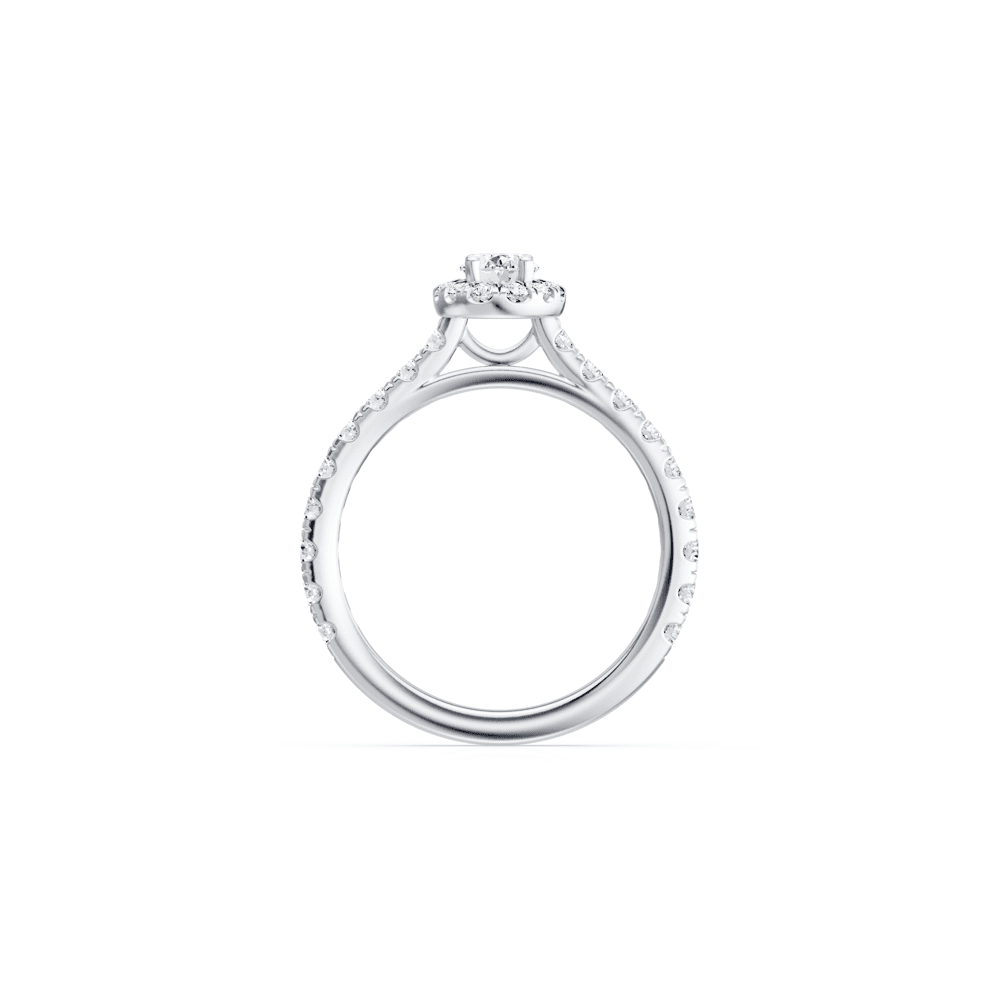 Oval Cut Halo Ring with 1.10tw of Laboratory-Grown Diamonds in 9kt White Gold Rings Bevilles 