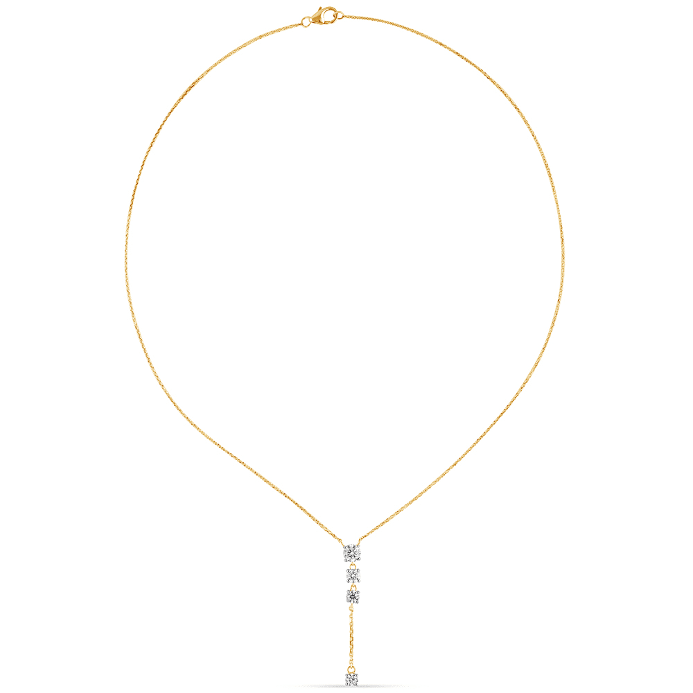 Drop Lariat Necklace with 1.00ct of Laboratory Grown Diamonds in 9ct Yellow Gold Bevilles Jewellers 