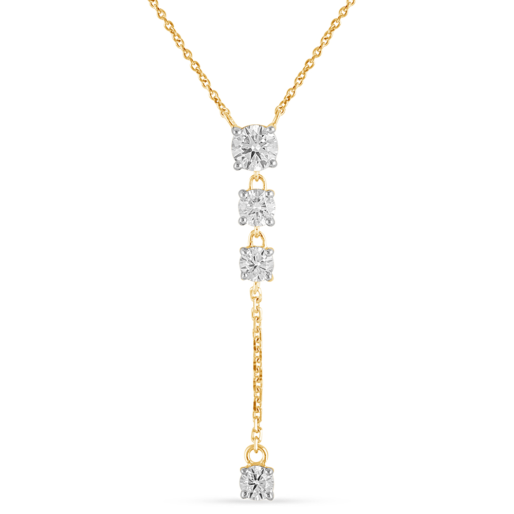 Drop Lariat Necklace with 1.00ct of Laboratory Grown Diamonds in 9ct Yellow Gold Bevilles Jewellers 