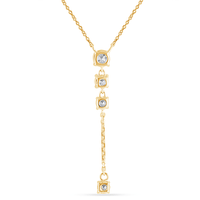 Drop Lariat Necklace with 1.00ct of Laboratory Grown Diamonds in 9ct Yellow Gold Bevilles Jewellers 
