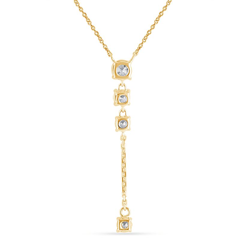 Drop Lariat Necklace with 1.00ct of Laboratory Grown Diamonds in 9ct Yellow Gold Bevilles Jewellers 