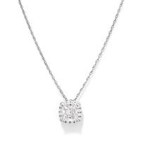45cm Hidden Halo Necklace with 1.10tw of Laboratory-Grown Diamonds in 9kt White Gold Pendants Bevilles 