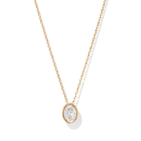 45cm Oval Cut Solitaire Necklace with 0.50ct of Laboratory-Grown Diamonds in 9kt Yellow Gold Pendants Bevilles 