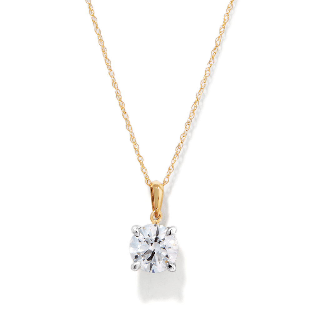 45cm 1.50ct Laboratory-Grown Diamond Solitaire Necklace in 9kt Yellow Gold Pendants Bevilles 