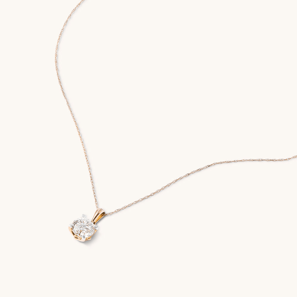 45cm 1.50ct Laboratory-Grown Diamond Solitaire Necklace in 9kt Yellow Gold Necklaces Bevilles 