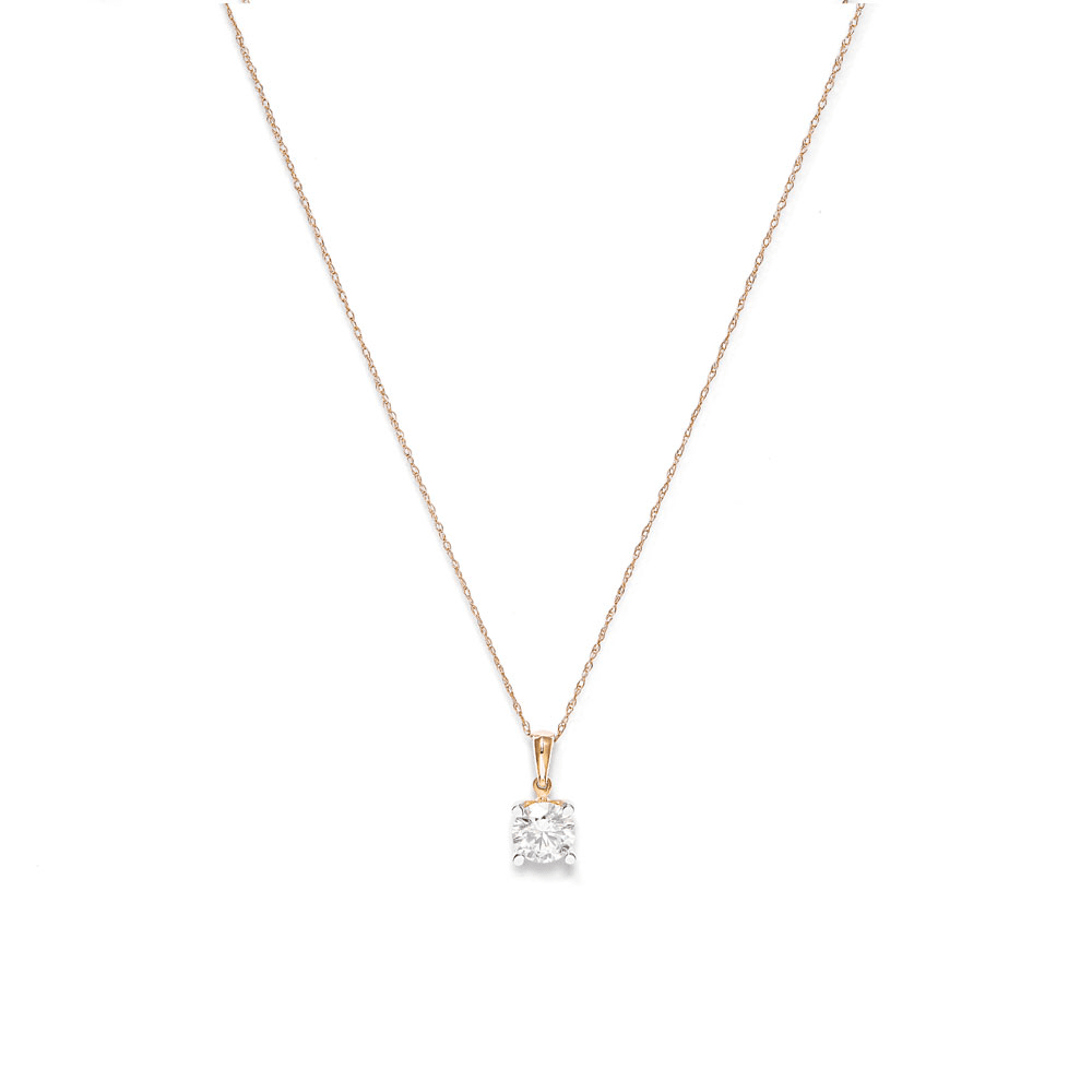1.00ct Laboratory-Grown Diamond Solitaire Necklace in 9kt Yellow Gold Necklaces Bevilles 