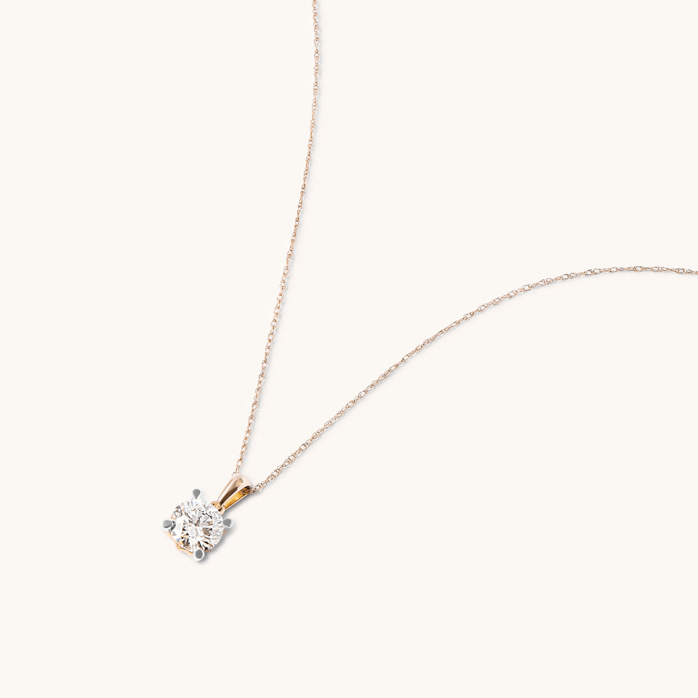 45cm 1.00ct Laboratory-Grown Diamond Solitaire Necklace in 9kt Yellow Gold Necklaces Bevilles 