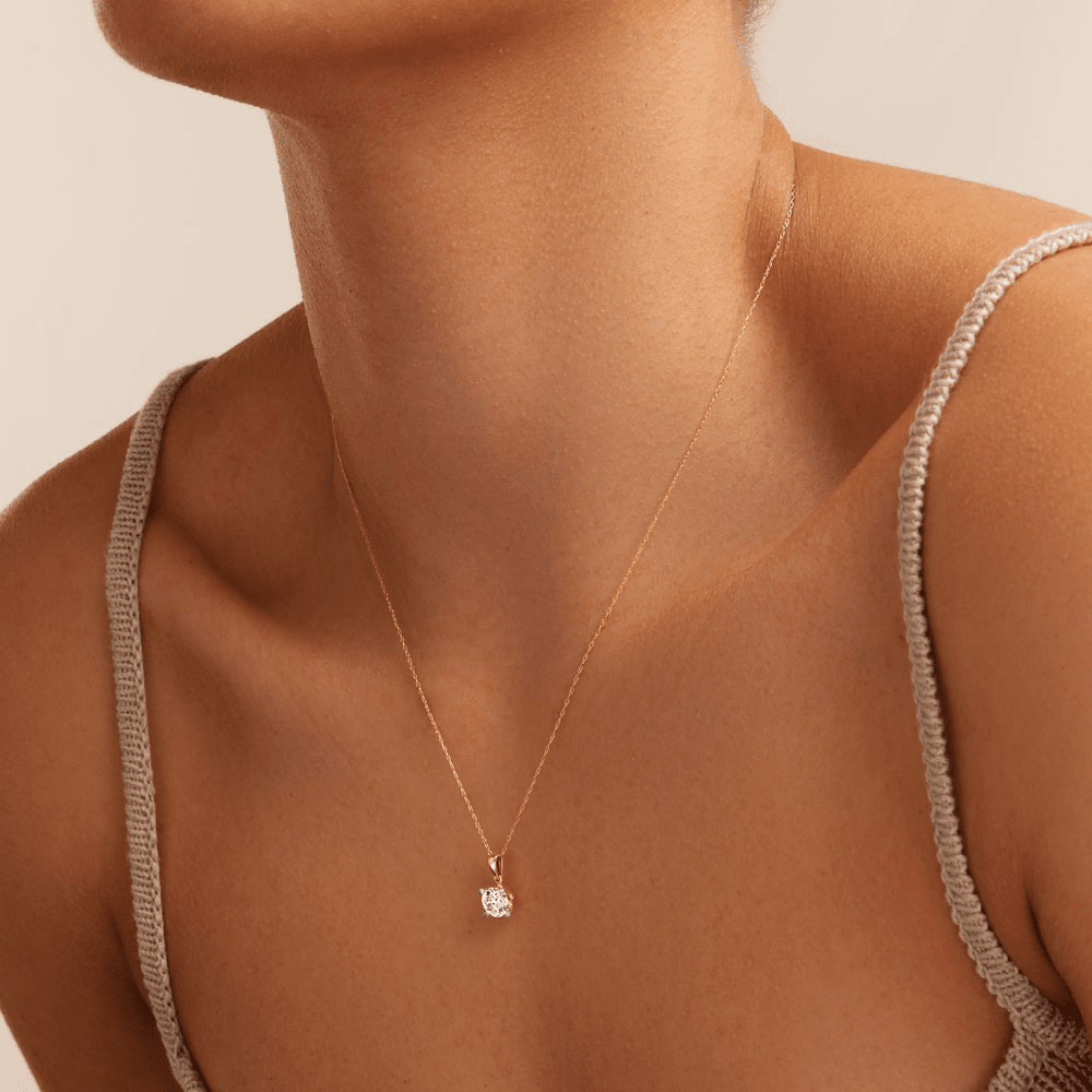 45cm 1.00ct Laboratory-Grown Diamond Solitaire Necklace in 9kt Yellow Gold Necklaces Bevilles 