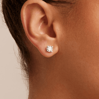 Solitaire Stud Earrings with 2.00tw of Laboratory-Grown Diamonds in 9kt White Gold Earrings Bevilles 