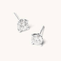 Solitaire Stud Earrings with 1.50tw of Laboratory-Grown Diamonds in 9kt White Gold Earrings Bevilles 