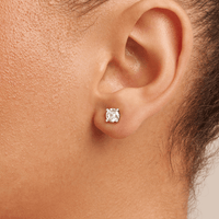 Solitaire Stud Earrings with 1.50tw of Laboratory-Grown Diamonds in 9kt White Gold Earrings Bevilles 