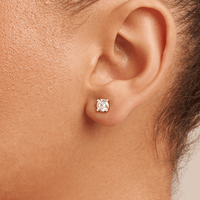 Solitaire Stud Earrings with 1.50tw of Laboratory-Grown Diamonds in 9kt Yellow Gold Earrings Bevilles 