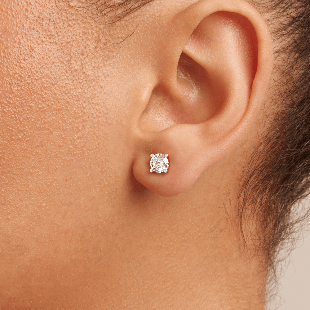 Solitaire Stud Earrings with 1.50tw of Laboratory-Grown Diamonds in 9kt Yellow Gold Earrings Bevilles 