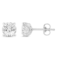 Solitaire Stud Earrings with 1.00tw of Laboratory-Grown Diamonds in 9kt White Gold Earrings Bevilles 