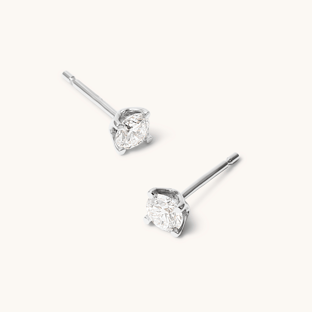 Solitaire Stud Earrings with 0.50tw of Laboratory-Grown Diamonds in 9kt White Gold Earrings Bevilles 