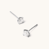 Solitaire Stud Earrings with 0.50tw of Laboratory-Grown Diamonds in 9kt White Gold Earrings Bevilles 