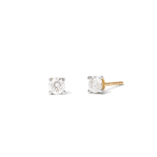 Solitaire Stud Earrings with 0.50tw of Laboratory-Grown Diamonds in 9kt Yellow Gold Earrings Bevilles 