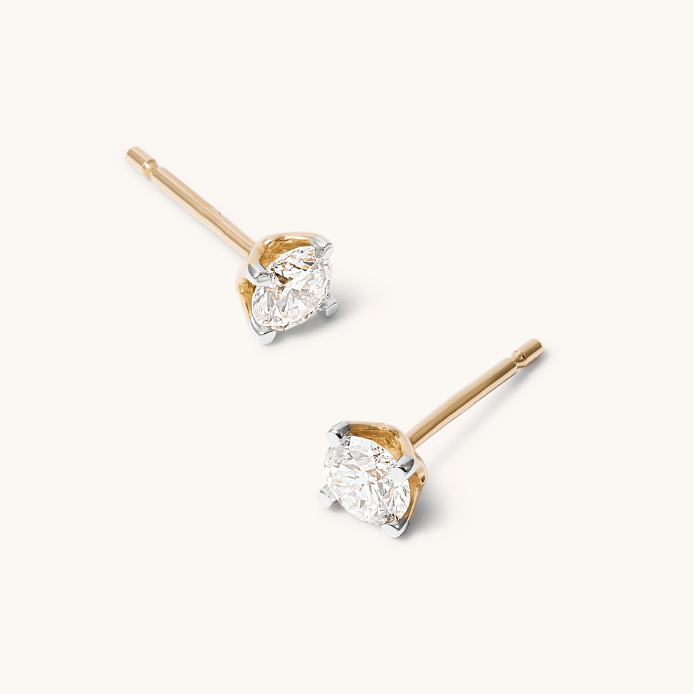 Solitaire Stud Earrings with 0.50tw of Laboratory-Grown Diamonds in 9kt Yellow Gold Earrings Bevilles 
