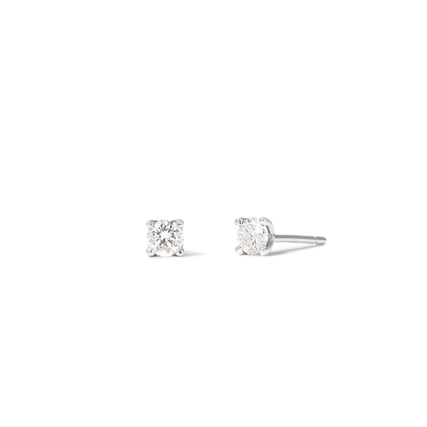 Solitaire Stud Earrings with 0.33tw of Laboratory-Grown Diamonds in 9kt White Gold Earrings Bevilles 