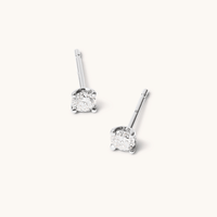 Solitaire Stud Earrings with 0.33tw of Laboratory-Grown Diamonds in 9kt White Gold Earrings Bevilles 