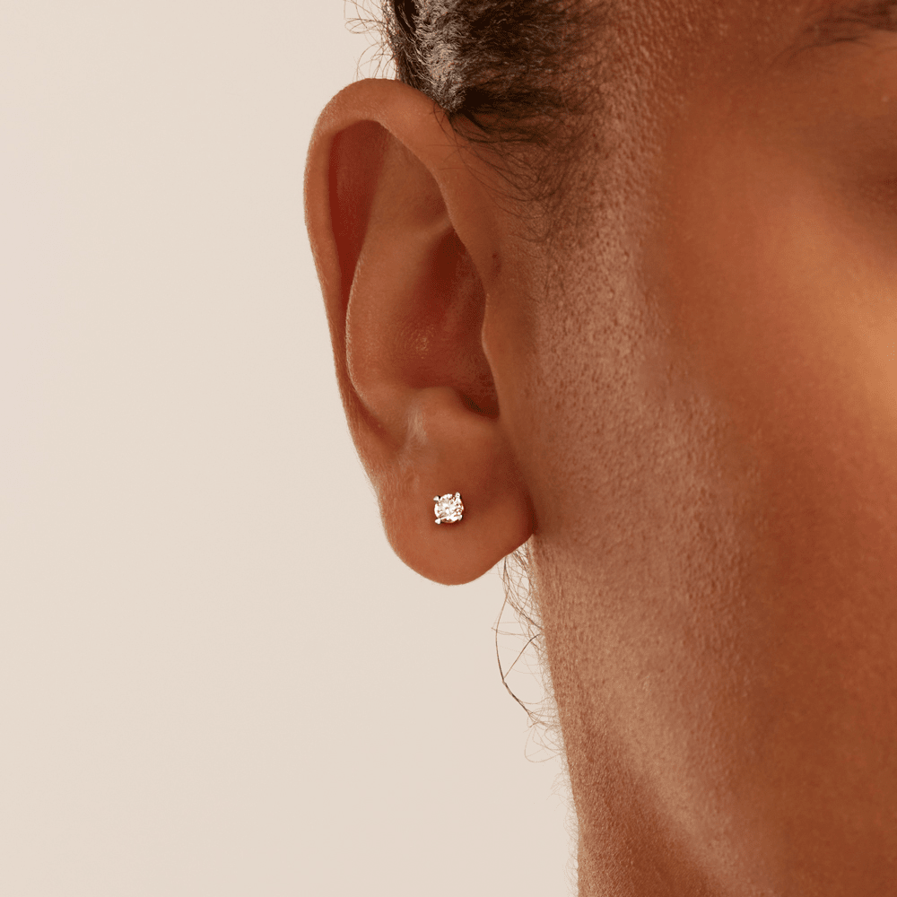 Solitaire Stud Earrings with 0.33tw of Laboratory-Grown Diamonds in 9kt White Gold Earrings Bevilles 