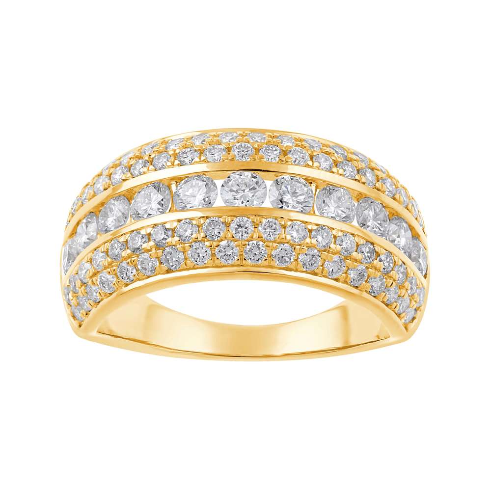 Channel Dress Ring with 1.50ct of Laboratory Grown Diamonds in 9ct Yellow Gold Bevilles Jewellers 
