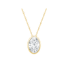 Oval Cut Solitaire Necklace with 1.00ct of Laboratory Grown Diamonds in 9kt Yellow Gold Necklaces Bevilles 