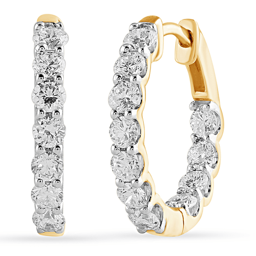 Inside Out Hoop Earrings with 1.50ct of Laboratory Grown Diamonds in 9ct Yellow Gold Bevilles Jewellers 