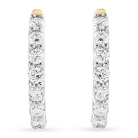 Inside Out Hoop Earrings with 1.00ct of Laboratory Grown Diamonds in 9ct Yellow Gold Bevilles Jewellers 