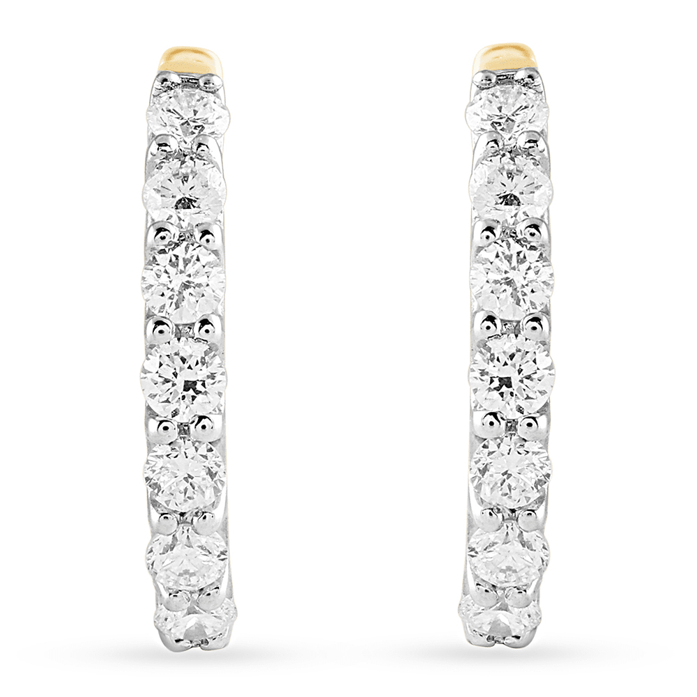 Inside Out Hoop Earrings with 1.00ct of Laboratory Grown Diamonds in 9ct Yellow Gold Bevilles Jewellers 
