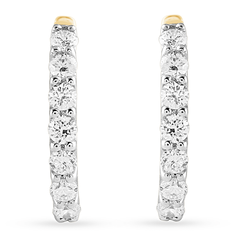 Inside Out Hoop Earrings with 1.00ct of Laboratory Grown Diamonds in 9ct Yellow Gold Bevilles Jewellers 