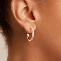 Hoop Earrings with 1.00tw of Laboratory-Grown Diamonds in 9kt Yellow Gold Earrings Bevilles 