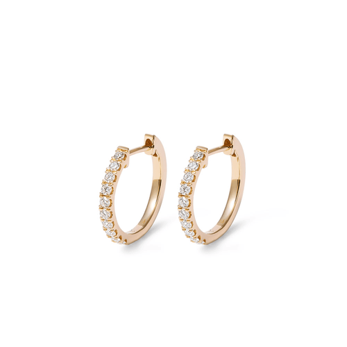 Hoop Earrings with 0.50tw of Laboratory-Grown Diamonds in 9kt Yellow Gold Earrings Bevilles 