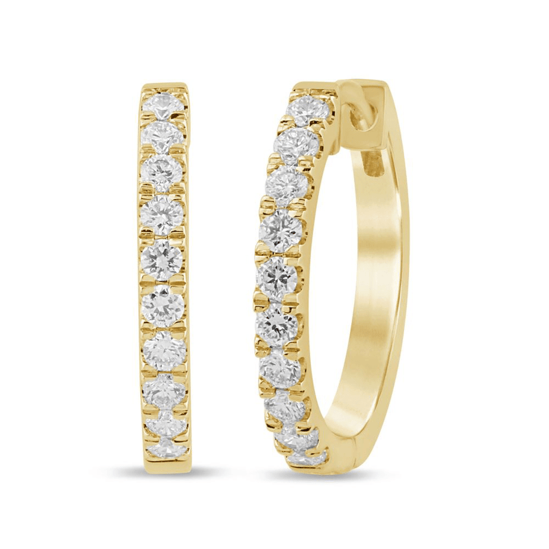 Hoop Earrings with 1/2ct of Laboratory Grown Diamonds in 9ct Yellow Gold Bevilles Jewellers 
